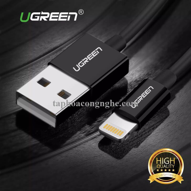 Ugreen 10469 0.5M màu Đen ABS Cáp Lightning sạc + truyền dữ liệu cho iPhone US155 30010469
